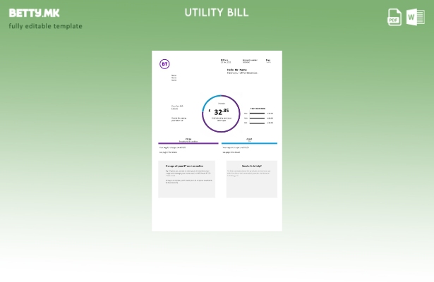 Модерен стил Обединетото Кралство BT верзија на сметки за комунални услуги ()  1